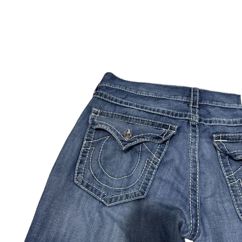 True Religion Big T Natural W/Flap Stitch Straight Leg Jean Men’s Size 38 Cotton